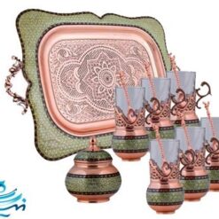 سرویس چای خوری مس و خاتم کاری