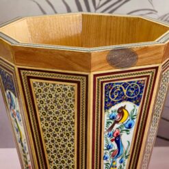 سطل خاتم کاری گل و مرغ کاظمی