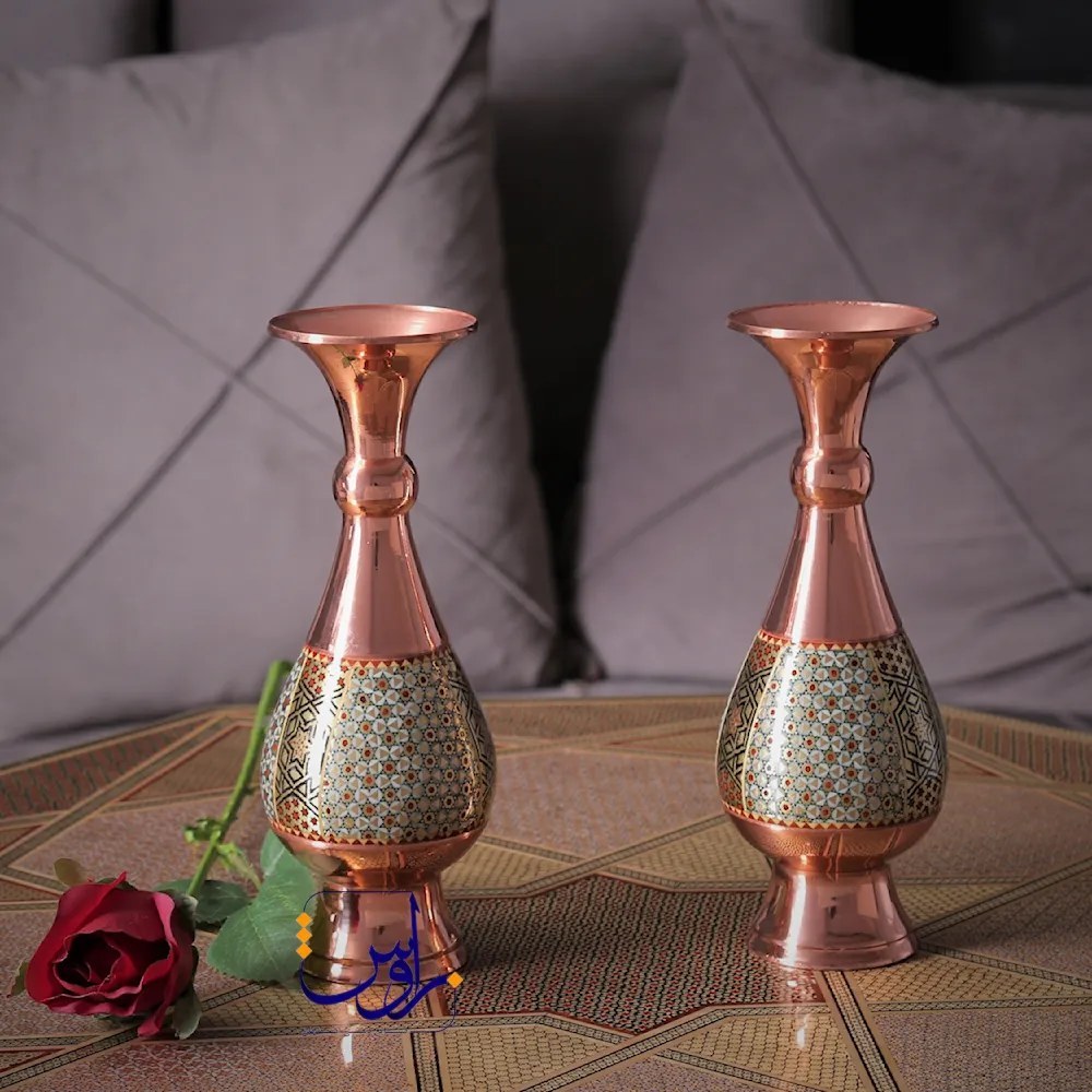 گلدان صراحی ارشد خاتم کاری