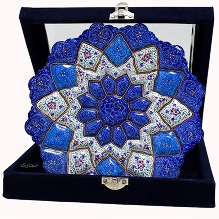 بشقاب میناکاری 20 با جعبه مخمل