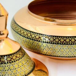 قندان سفینه‌ای مس و خاتم ( سایز 24 )