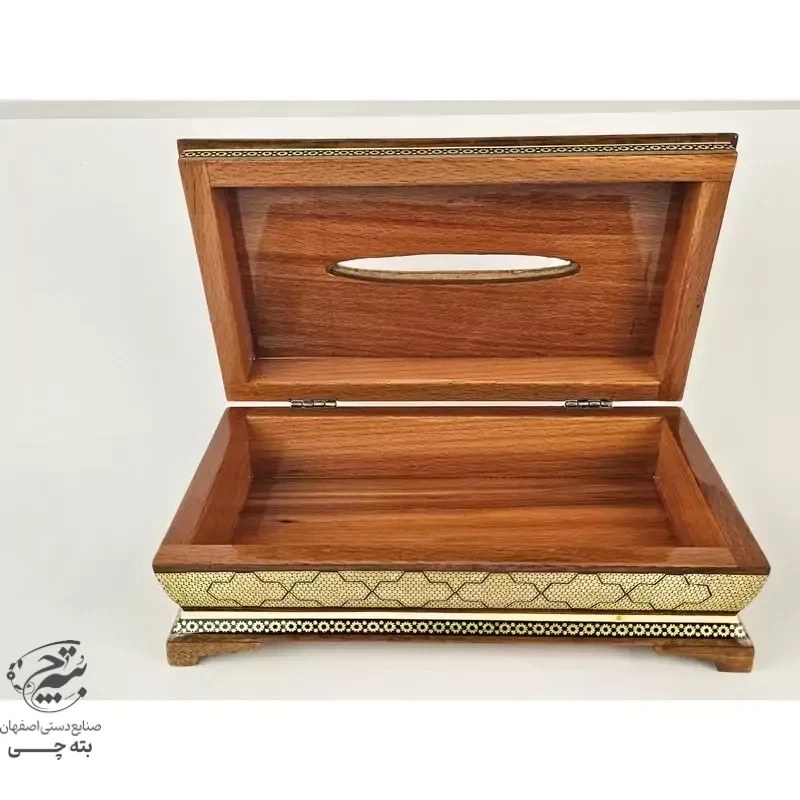 جعبه دستمال کاغذی و کارد و چنگال خاتم کاری صلیبی