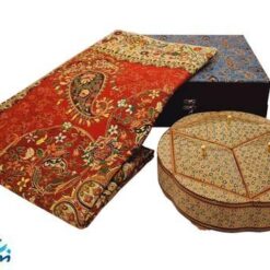 ست هدیه شکلات خوری سه درب خاتم و ترمه