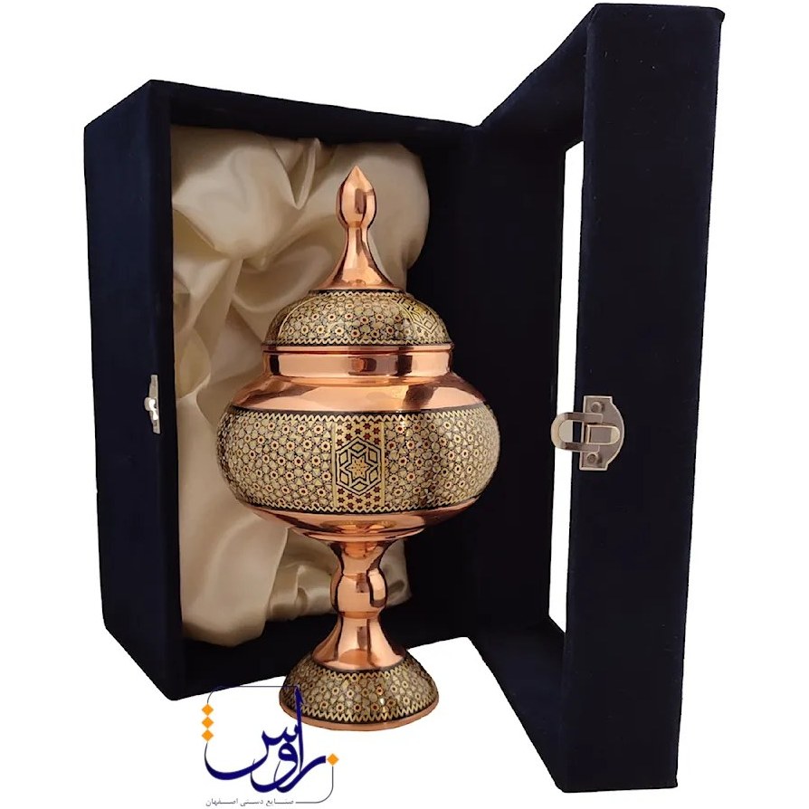 پک هدیه شکلات خوری 29 خاتم کاری با جعبه مخمل