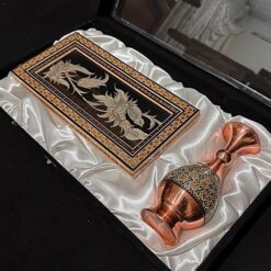 ست هدیه مدیریتی خاتمکاری: گلدان و تابلو دکوراتیو