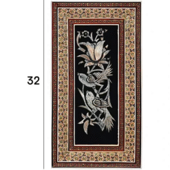 قاب دو گل خاتم معمولی قلم زنی 10×25
