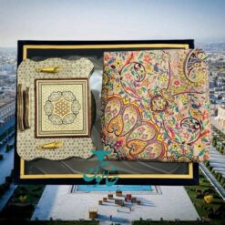 ست هدیه خاتم کاری اعلا همراه با ترمه نفیس و جاقلمی