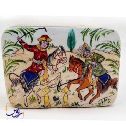 جعبه پاسور خاتم کاری طرح چوگان مصور