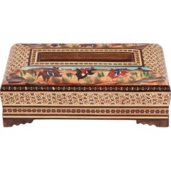 جعبه دستمال کاغذی خاتم معمولی نقاشی شکار