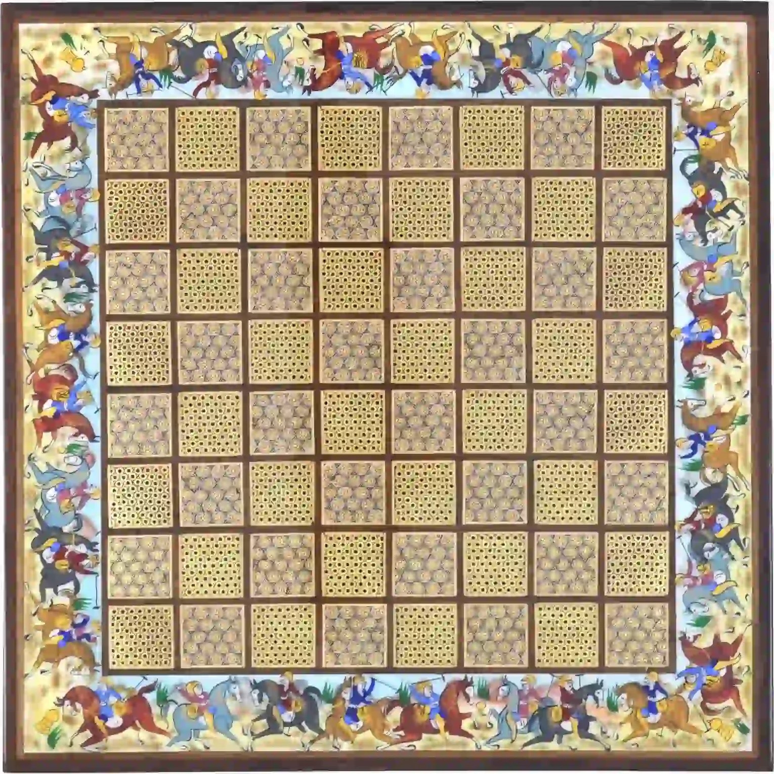 صفحه شطرنج خاتمکاری طرح بازی چوگان