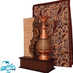 تندیس لوح تقدیر با گلدان مس و خاتم