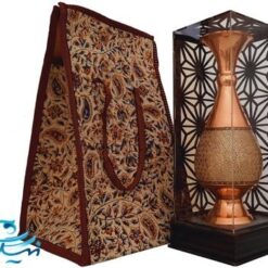گلدان مسی خاتم کاری 25 سانتی با جعبه