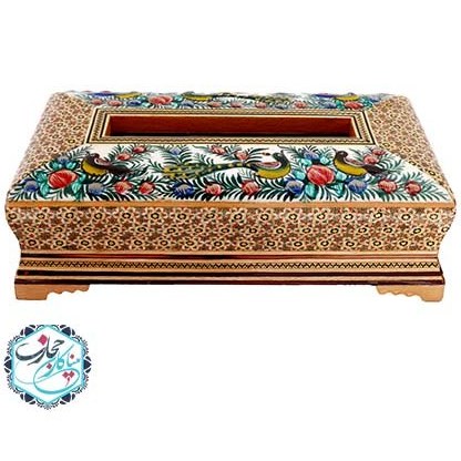 جا دستمال کاغذی خاتم کاری