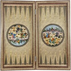 تخته نرد شطرنج ۵۰ طرح دایره برجسته نقاشی شکار