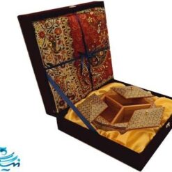 ست هدیه شکلات خوری سه درب خاتم و ترمه