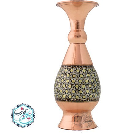 گلدان مس و خاتم 16 سانتی