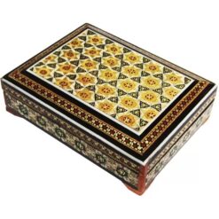 جعبه جاکارتی خاتم کاری ابعاد 11×8 سانتیمتر