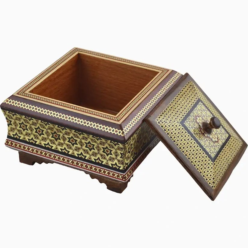شکلات خوری خاتمکاری خاتم آذرخش و کندویی در 3 سایز