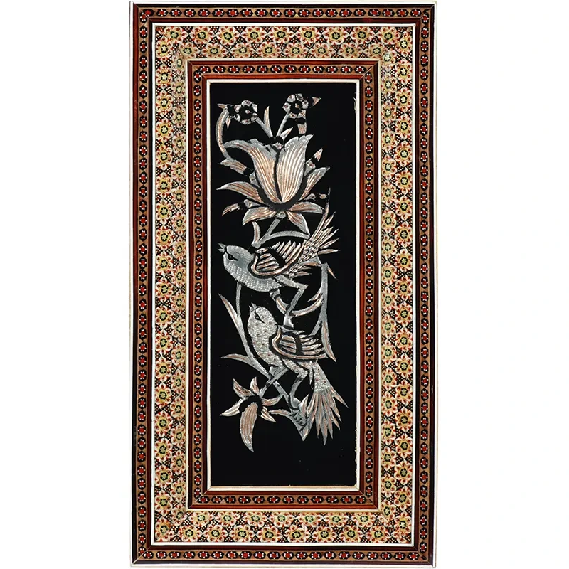 قاب دو گل خاتم معمولی قلم زنی 10×25