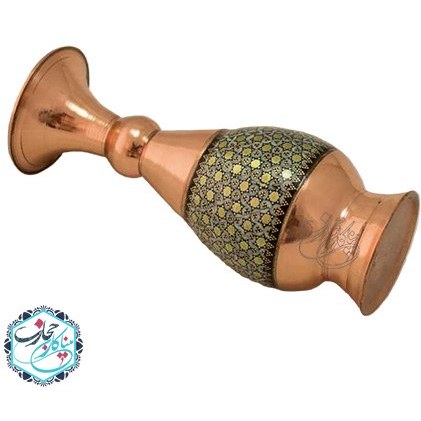 گلدان مس و خاتم 16 سانتی