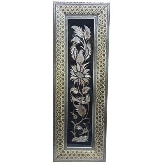 تابلو قلمزنی با قاب خاتم دو گل سایز 30*40