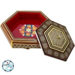 شکلات خوری خاتم کاری ۶ ضلعی