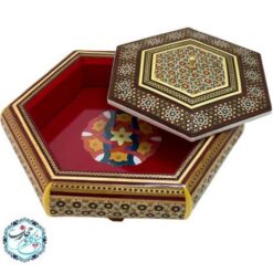 شکلات خوری خاتم کاری ۶ ضلعی