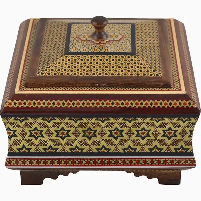 شکلات خوری خاتمکاری خاتم آذرخش و کندویی در 3 سایز