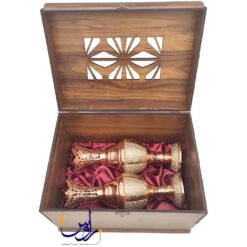 پک هدیه جفت سنبل دان 33 خاتم کاری با جعبه چوب و ترمه