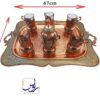سرویس چای خوری با سینی هشت نفره مس و خاتم
